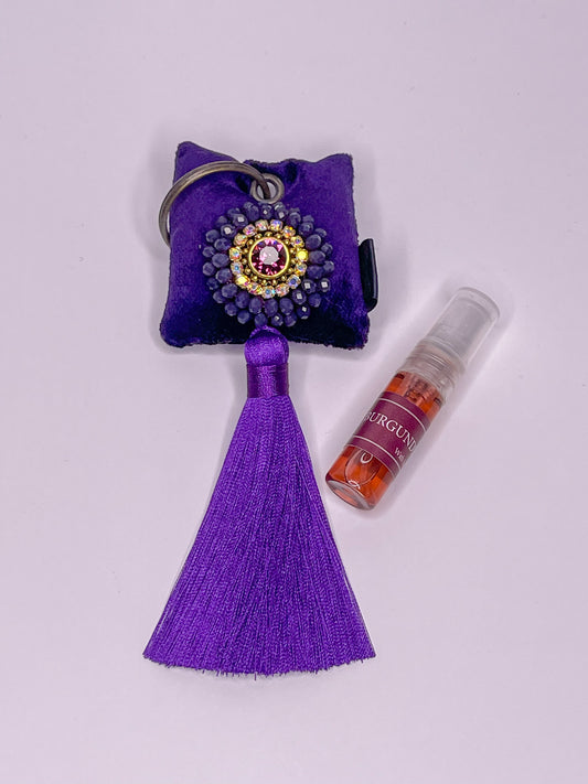 Kvepiantis raktų pakabukas su žėrinčiais kristalais