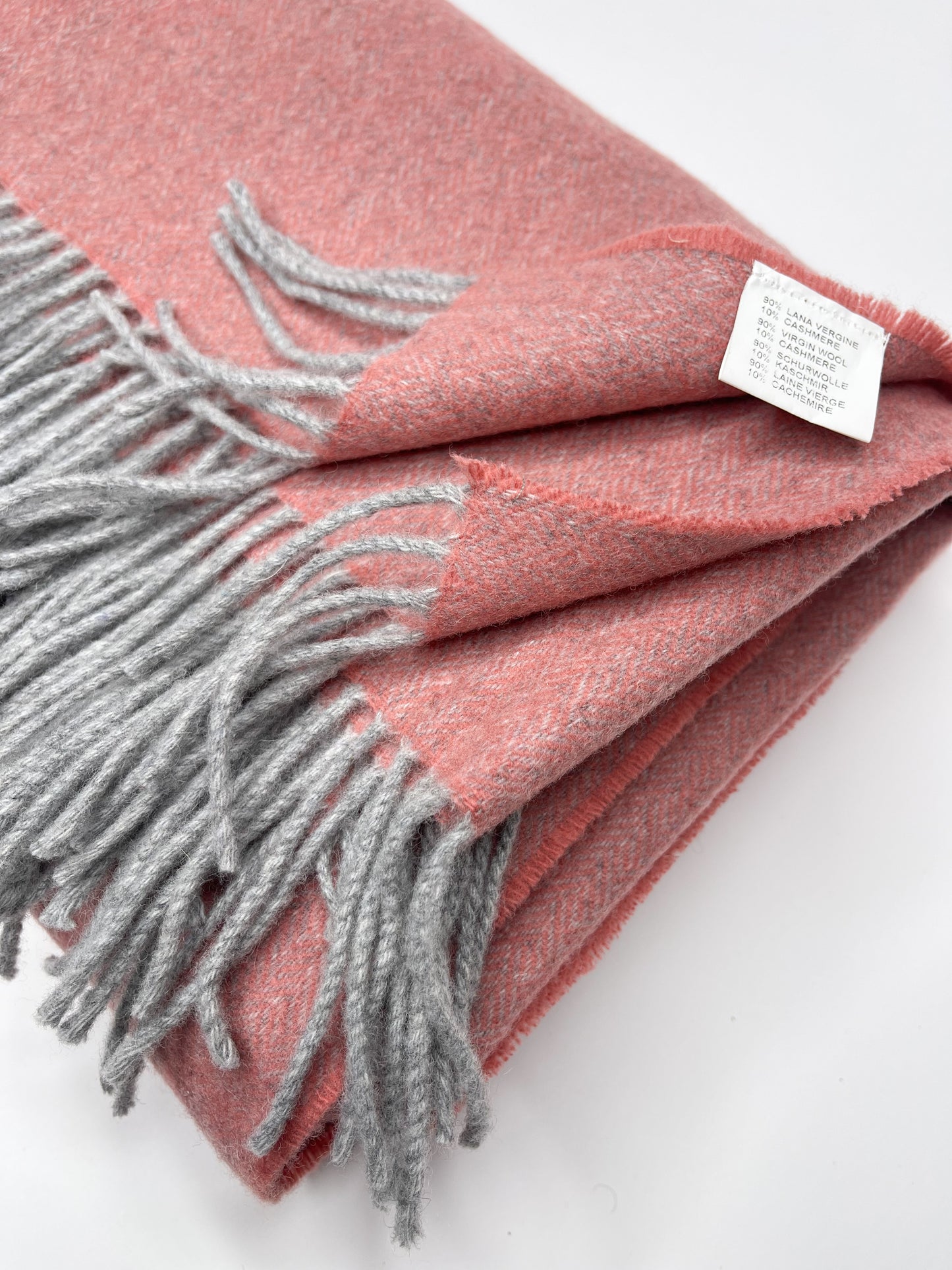 Merino wool and cashmere blanket "Pink Evening"