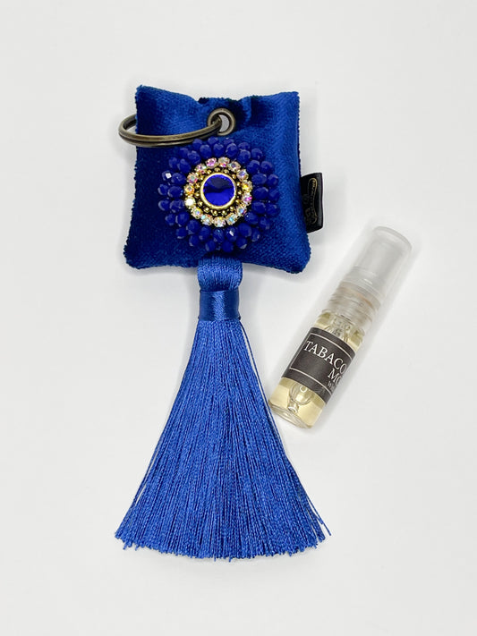 Scented key chain with sparkling crystals