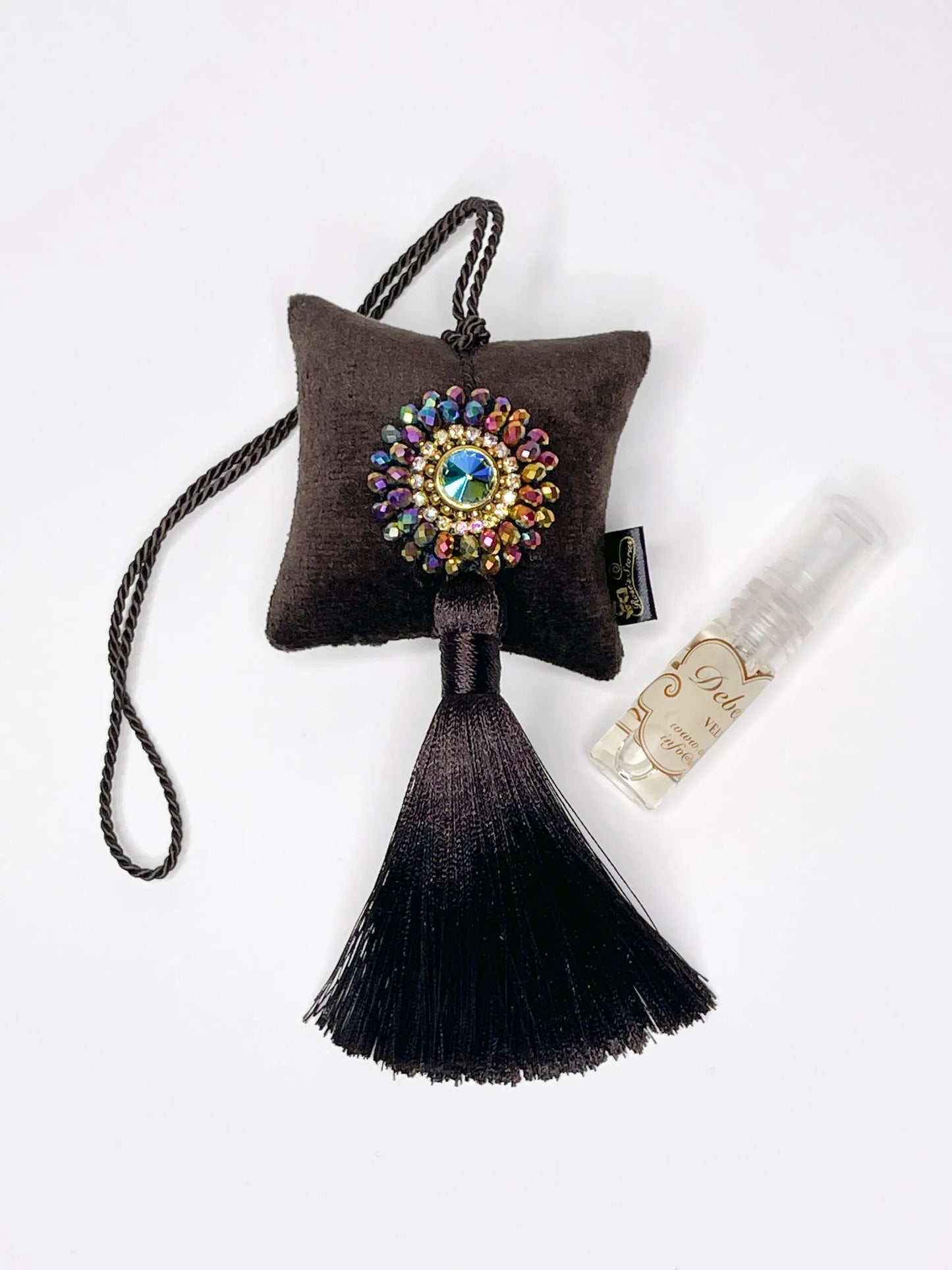 Hanging fragrance with sparkling crystals