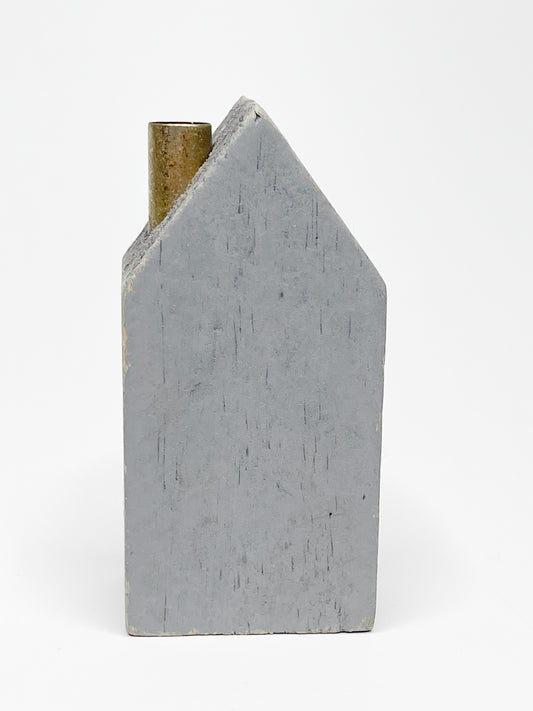 Wooden decoration/candlestick "Grey house"