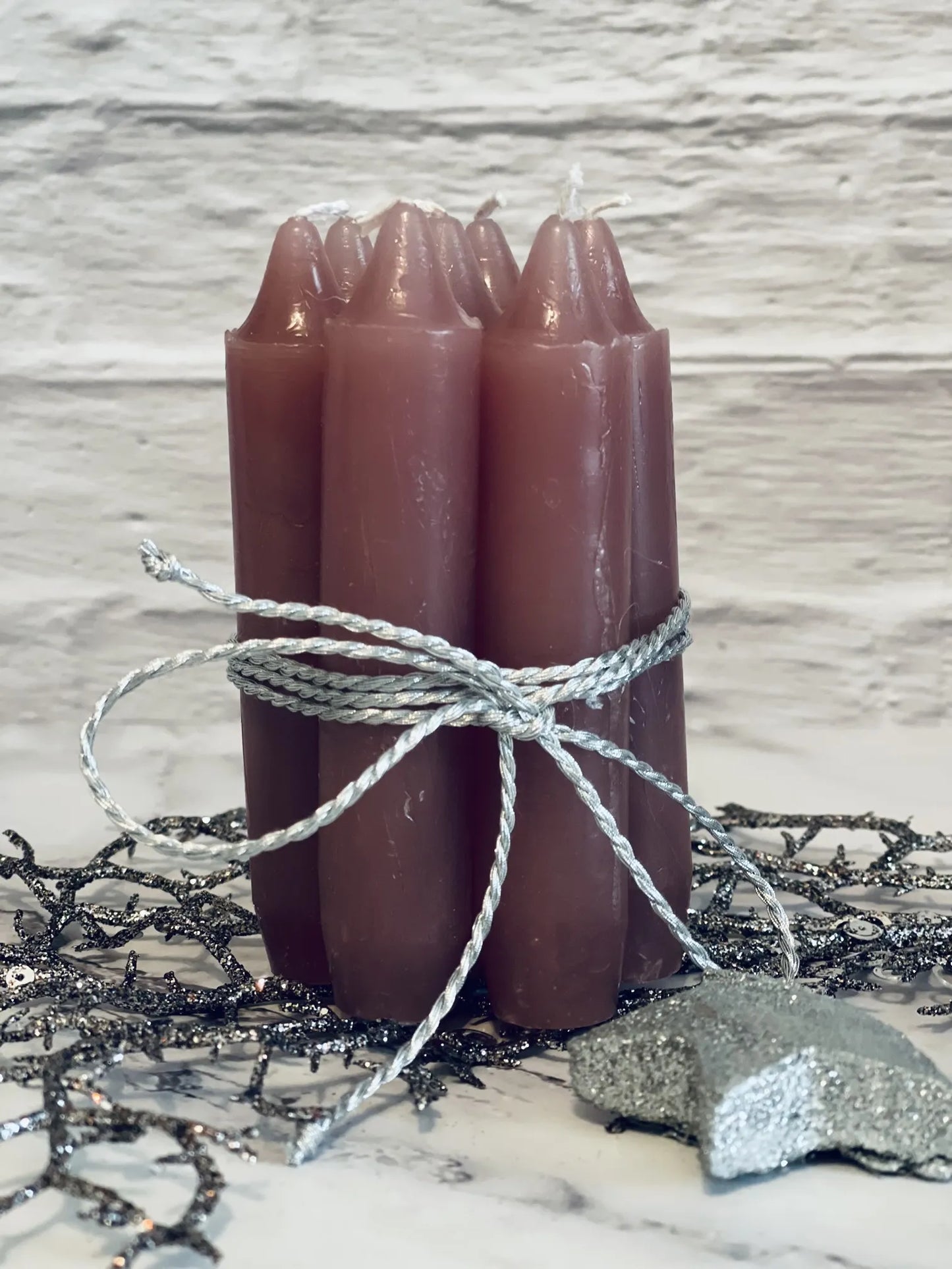 Candles (7 pcs.) - "Ash rose"