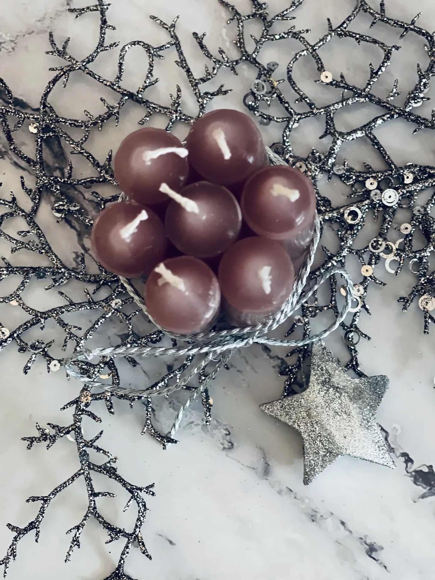 Candles (7 pcs.) - "Ash rose"