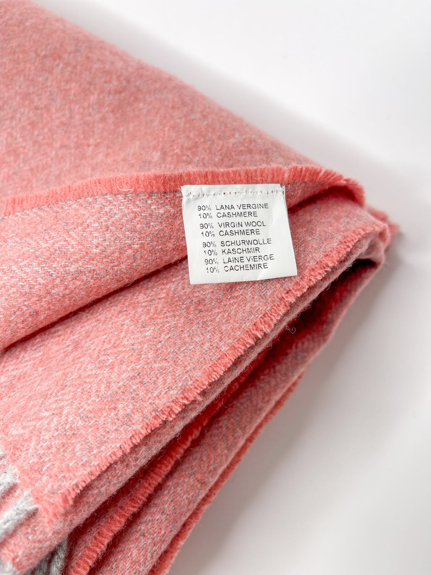 Merino wool and cashmere blanket "Pink Evening"