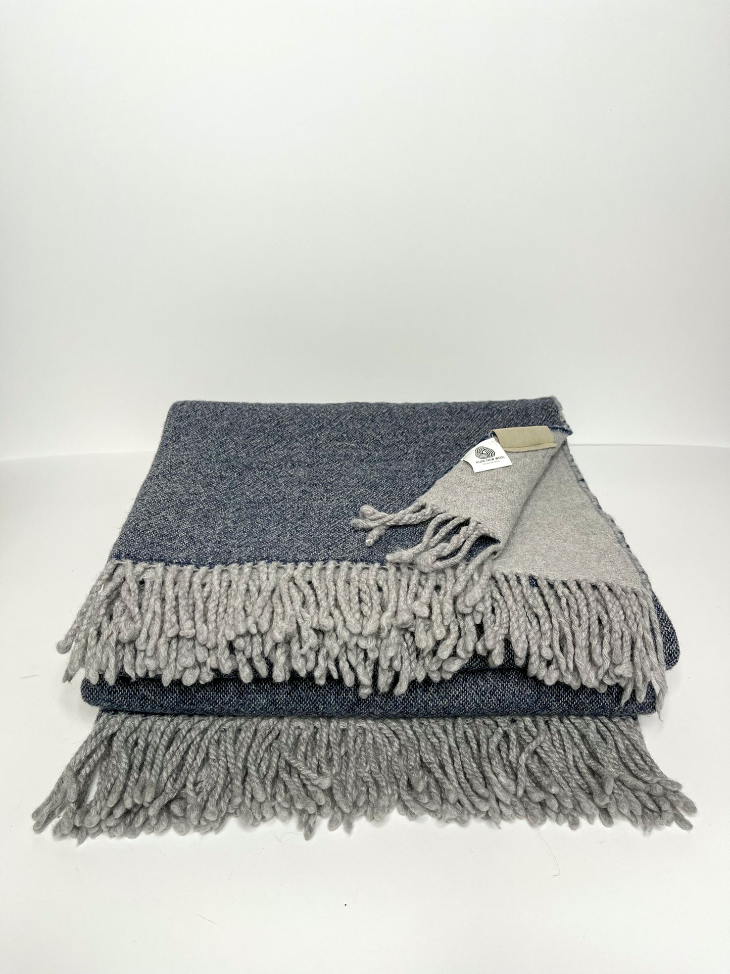 Merino wool blanket "Blue mist"